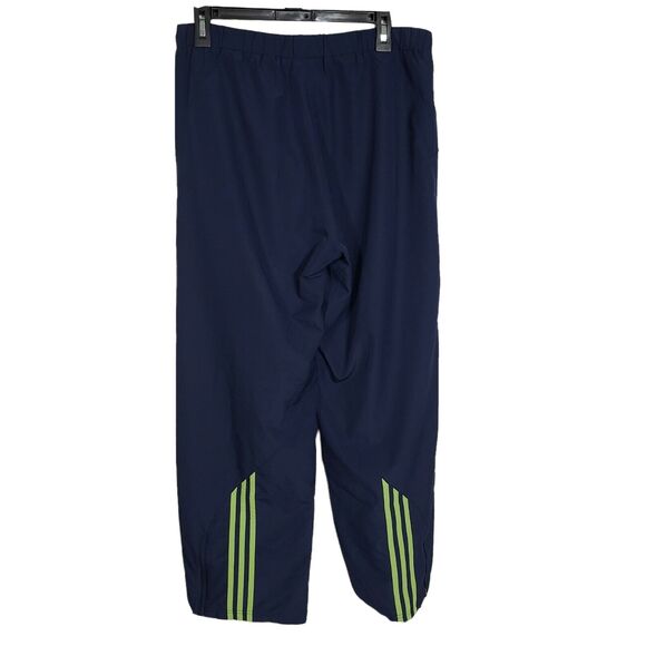 Adidas Womens Track Pants Medium Athletic 3-Stripes Navy Blue Zip Ankle Lined - Picture 2 of 11